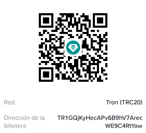 Red Tron (TRC20) - Dirección de la billetera USDT